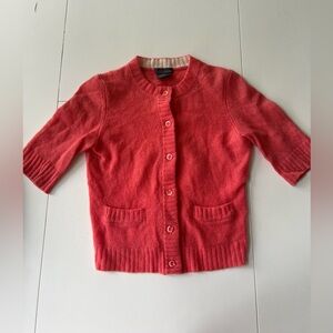 100% cashmere S/S salmon cardigan/ XS